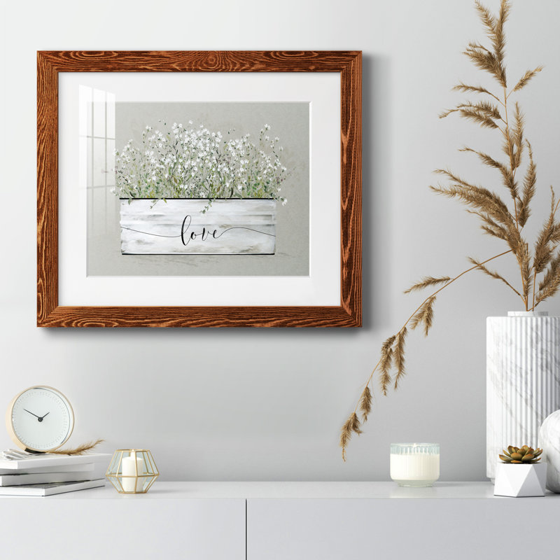 Bouquet de grâce, amour de seau - peinture encadrée, H 24 po x l 18 po x P 1,5 po, Cadre en érable