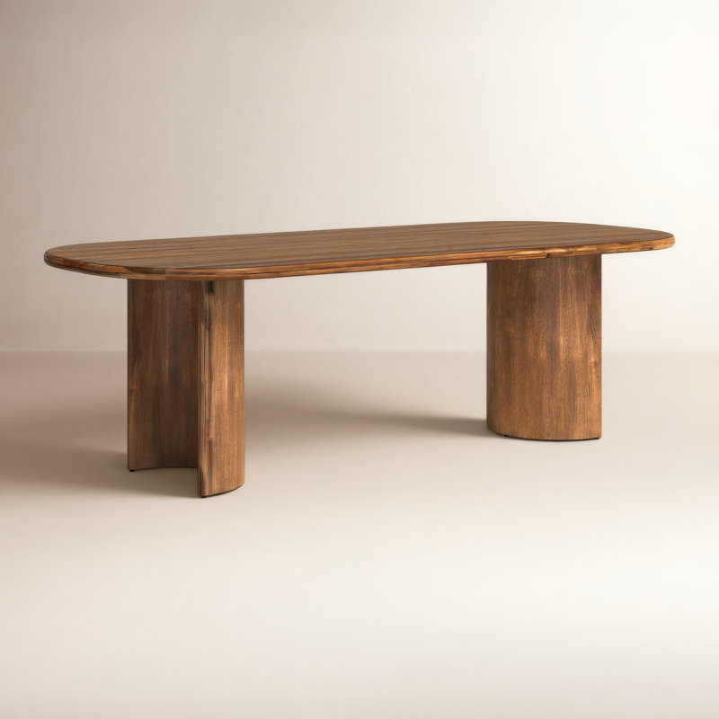 Paden Dining Table, 30" H x 94" W x 42" D, Seasoned Brown Acacia