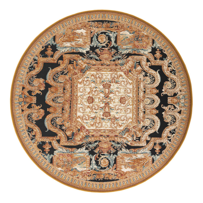 Indoor/Outdoor Traditional Area Rug, Round 10'