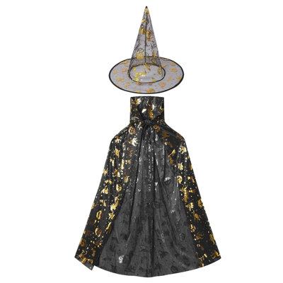 The Holiday Aisle® 2pcs Halloween Witch Cloak+hat Set,Performance Costumes, Party Cosplay Props