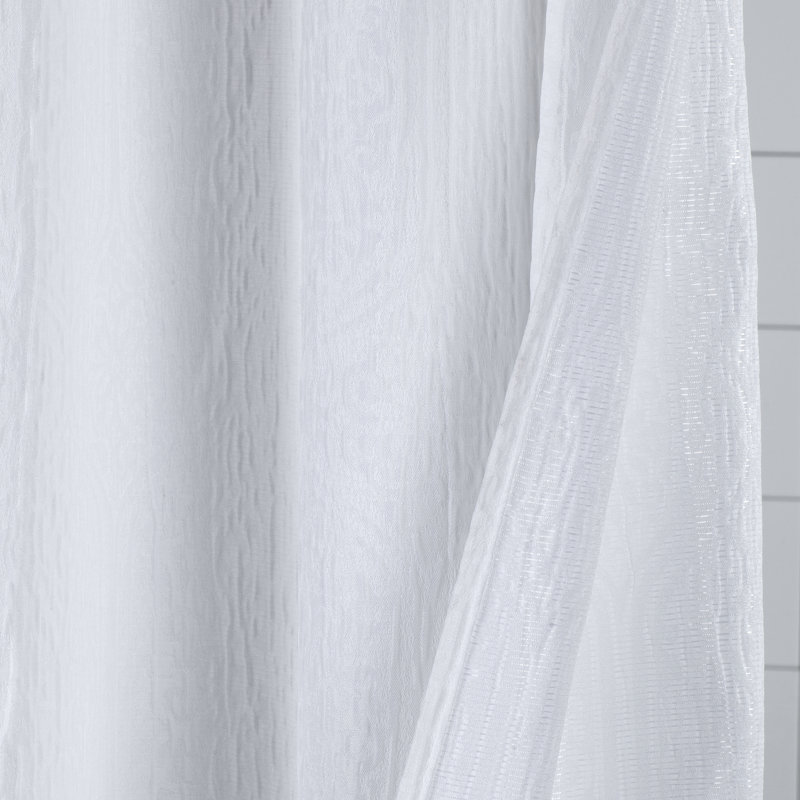 Reinaldo Geometric Shower Curtain, White