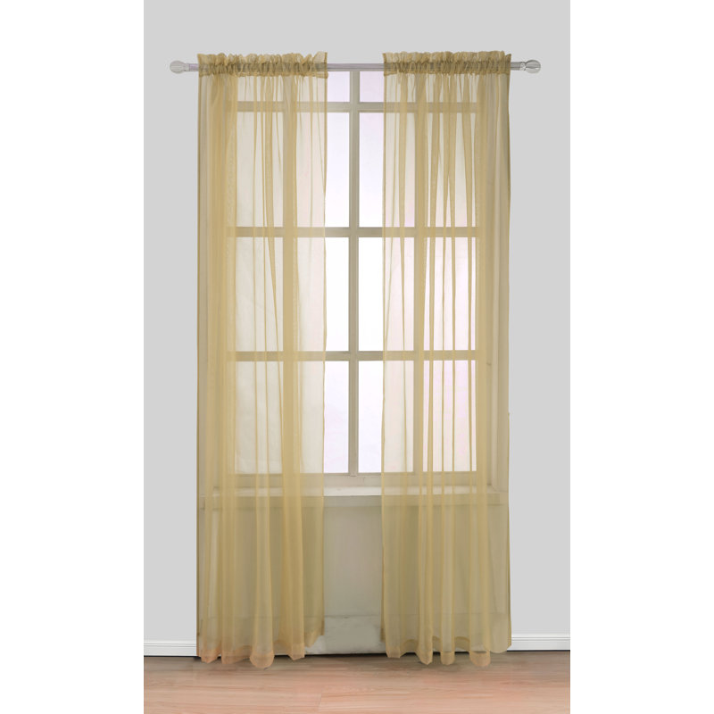 Sheer Curtain Single Panel, Taupe