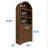 72" Tall Wood Arched Storage Cabinet – 5-Shelf Kitchen Pantry Cabinet with Doors & Open Shelves, Versatile Standing Bookcase & Cupboard-1652702295