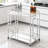 Chrome Bar Cart With 360-Degree Swivel Wheels, Faux Marble Top And Mirrored Storage Shelf For Modern Living Room, Kitchen, And Dining Room