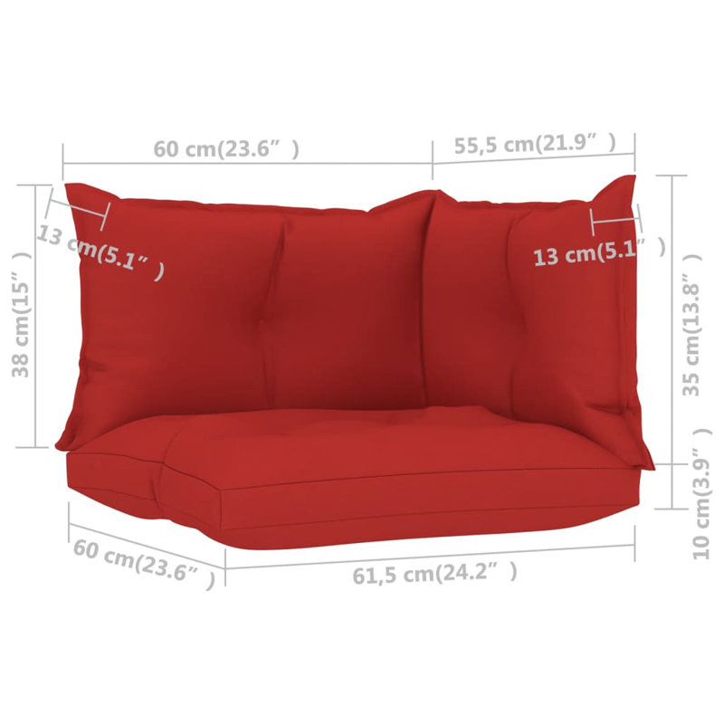 Coussin de siège / dossier d'extérieur, Rouge