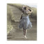Fille avec un chapeau de soleil qui marche sur toile, design par Kendra Dew