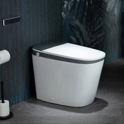 Lyon WOODBRIDGE Smart Toilet with 1000g MaP Flush Score, Foam Shield, Moving Dryer, Blackout Flush, ADA Comfort Height, Auto Open & Close, Foot Sensor, Heated Seat
