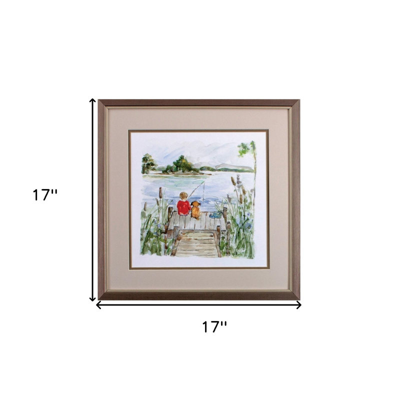 Set Of Two Lake Bronze Framed Print Wall Art