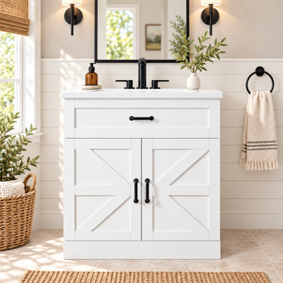 31 Inch Farmhouse Freestanding Bathroom Vanity