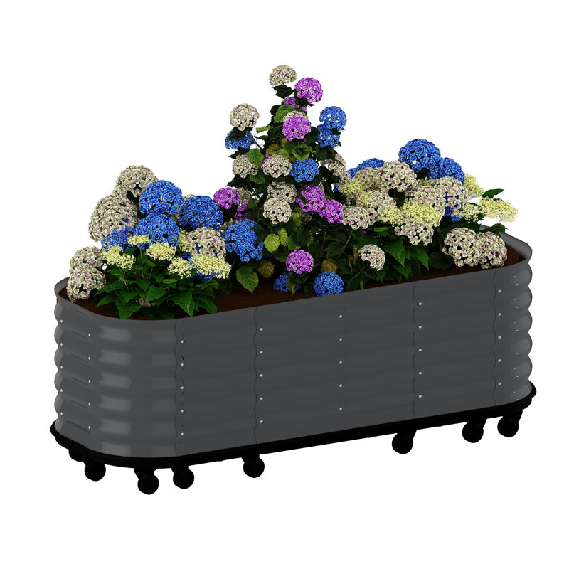 Raised Garden Bed, Gray, 50cm H x 60cm W x 240cm D