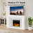 53.5" Electric Fireplace Heater Mantel Tv Stand With Remote Control, Overheat Protection Gray-183688015