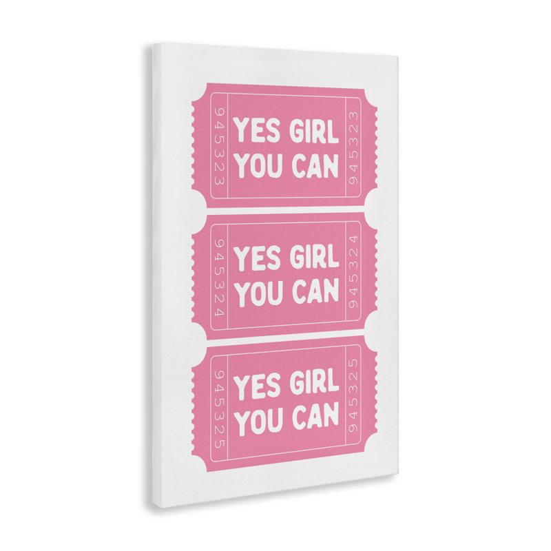 Toile «Yes Girl You Can», design par Lettré et doublé, H 24 po x l 16 po