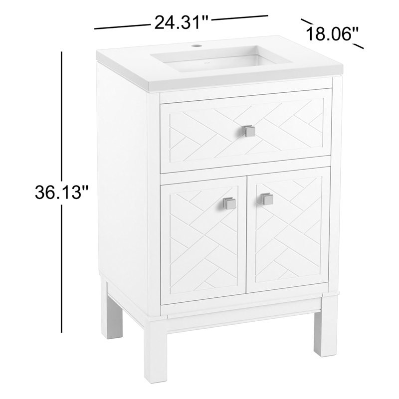 Beauxline 24-In Bathroom Vanity Set, White