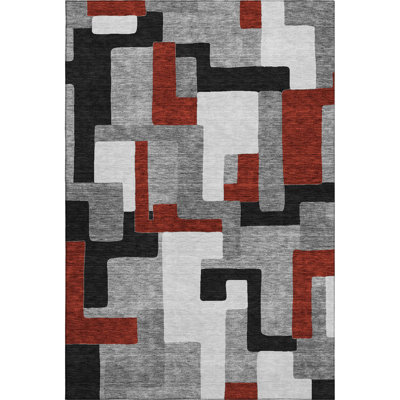 Premium Machine Washable Prisco Gray Rug