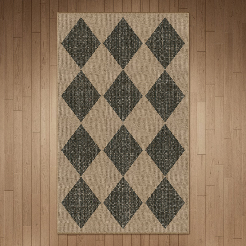 Tapis carreauté 3 x 5 à carreaux lavable à la machine, antidérapant, tapis à motif géométrique à poils courts et à poils courts pour le salon, la chambre à coucher et le vestibule