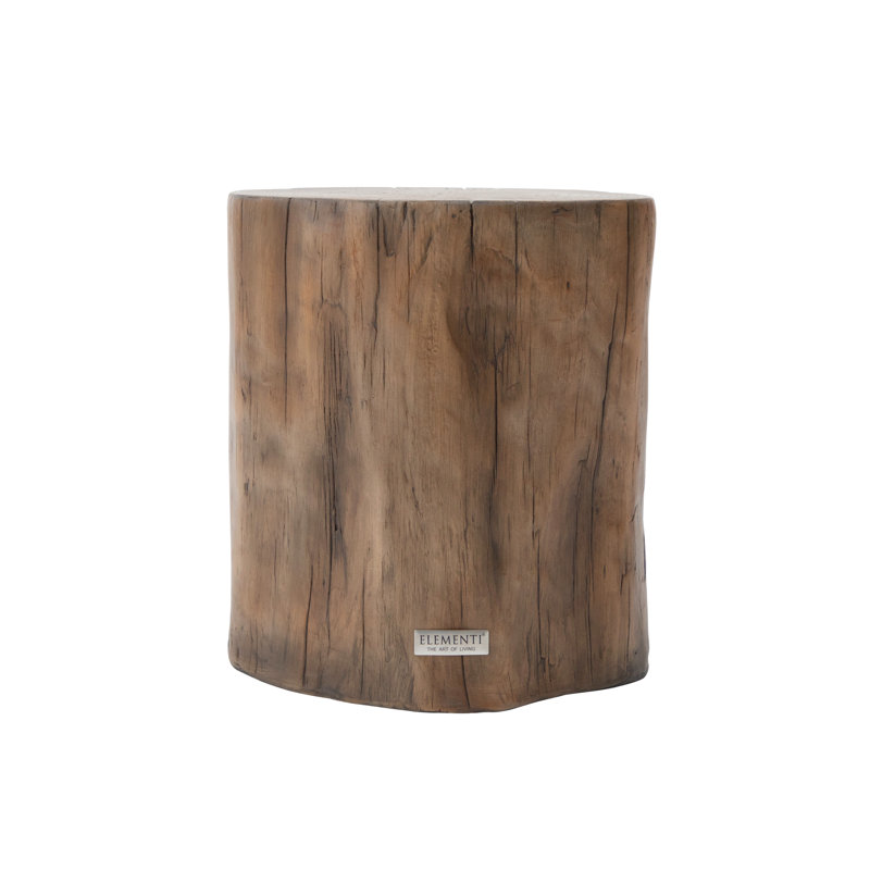 Elementi Home Daintree 19" Stump Concrete Side Table for Indoor and Outdoor Use, Redwood