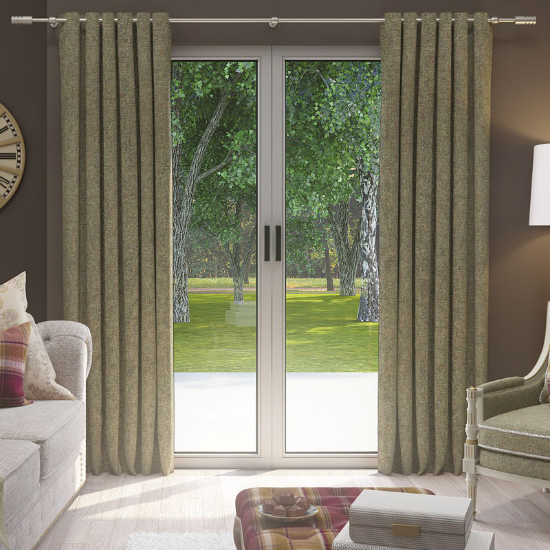 Ayara Room Darkening Curtains / Drapes Pair, Forest Green, 116 W cm x 137 D cm