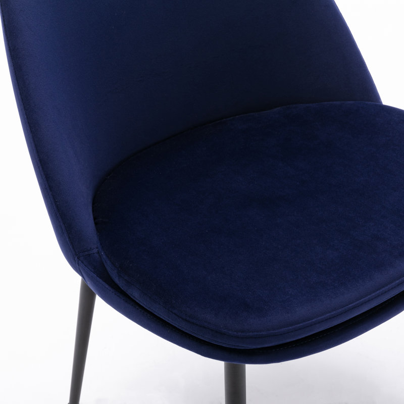 Chaise en velours Wallace, Velours bleu saphir