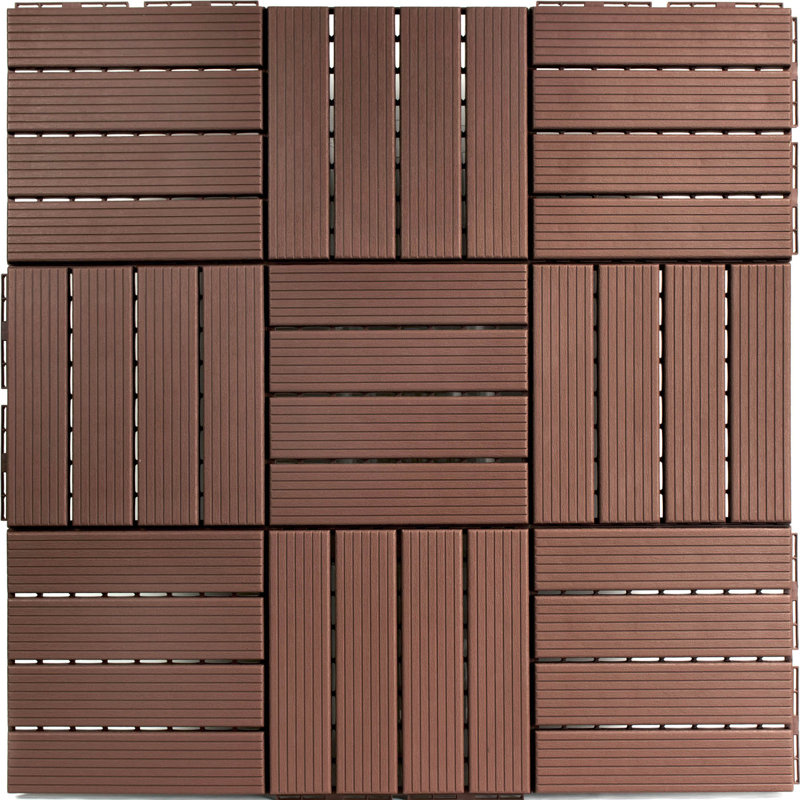Carreau de terrasse à emboîtement en plastique L 36,75 po x l 36,75 po, Café