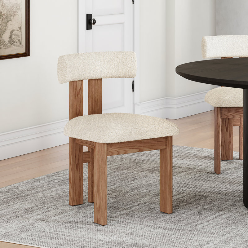 (Ensemble de 2 chaises de salle à manger Valencia Carlo Boucle, Beige