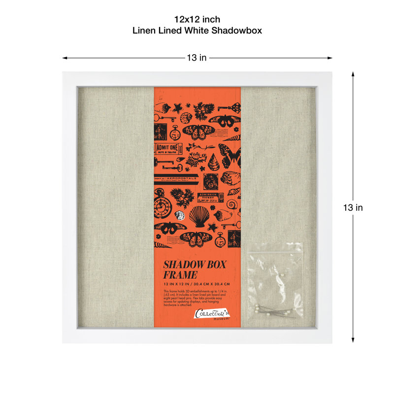 Deges Matte Shadow Box Picture Frame, 12" x 12", White