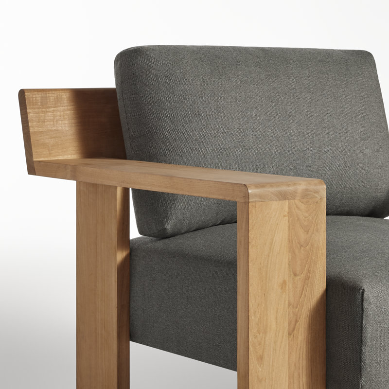 Ridge Outdoor Teak Lounge Chair, Toohey Charcoal