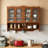 39.37"Retro 4 Door Wall-Mounted Cabinet, Featuring Two Layers Of Storage Space And An Open Hook Rack  Space,Suitable For Bathrooms, Kitchens, Dining Rooms, Brown-369543916