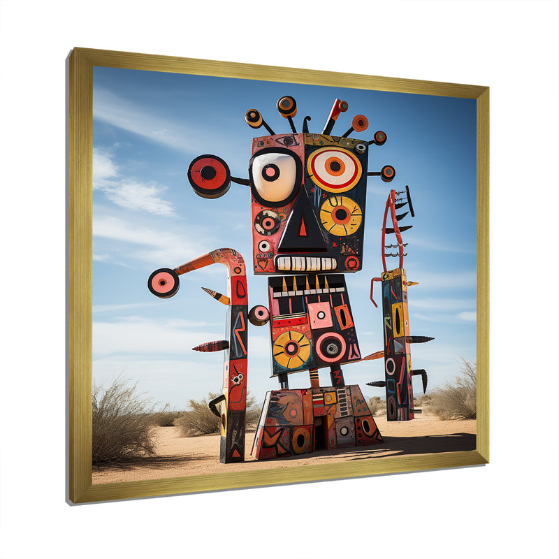 Statue psychédélique mexicain V - fruits, art mural, H 16 po x l 16 po x P 1 po, Cadre doré simple