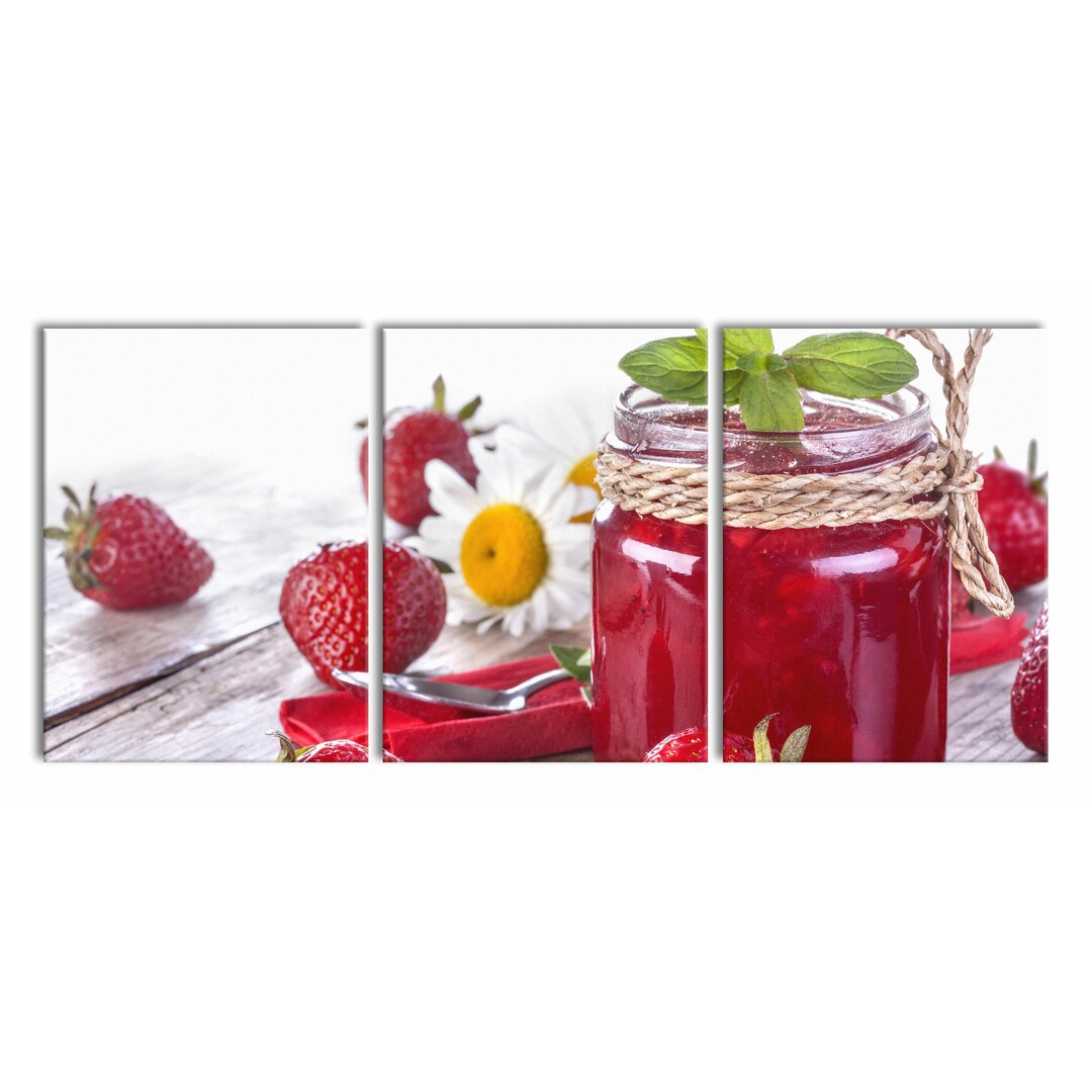 3-tlg. Leinwandbilder-Set Strawberry Jam