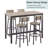 Reames 5-Piece Bar Table Set, Counter Height Table with 4 Bar Chairs, Pub Table Set