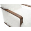 Chaise d'appoint de style contemporain 1 pièce en fausse fourrure douce d'inspiration rétro avec accoudoirs courbés en bois siège et dossier serrés au fini blanc-1632672576