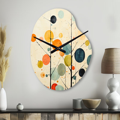 Horloge murale beige minimaliste Mid Century