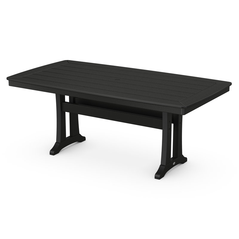 Nautical Trestle 38" x 73" Dining Table, Black