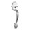 Ensemble de poignée de porte avant et pêne dormant, ensemble de serrure de porte avant en nickel satiné avec bouton intérieur, poignée de cylindre simple à espacement des trous réglable, pour entrée à droite et à gauche et porte avant