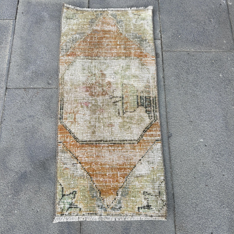 Tapis turc Oushak de style rétro délavé en laine de luxe pour des intérieurs sophistiqués