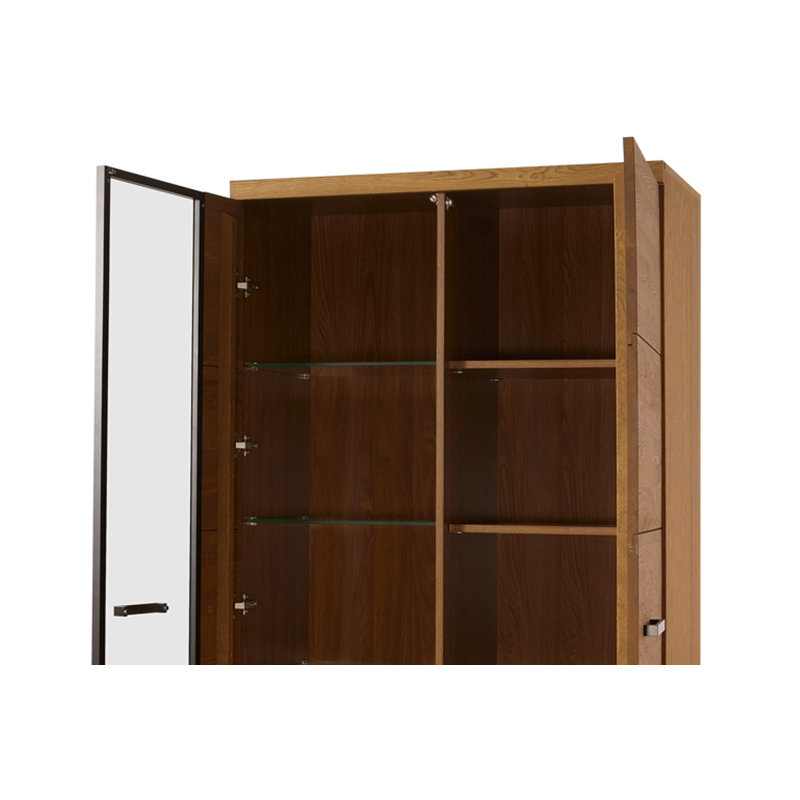 Laimondo Solid + Manufactured Oak Wood 2-Door Display Cabinet