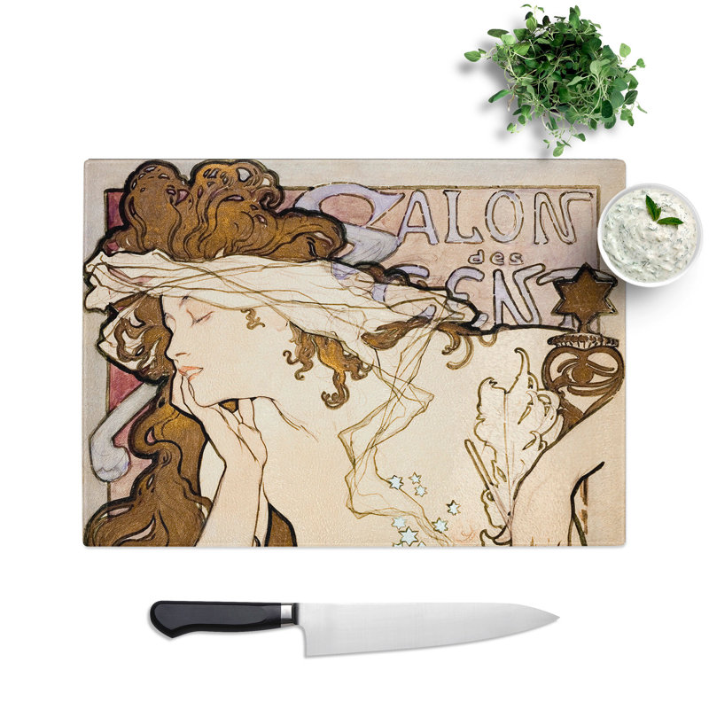 Salon Des Cent Vol.4 by Alphonse Mucha Chopping Board, 20cm W x 28.5cm L
