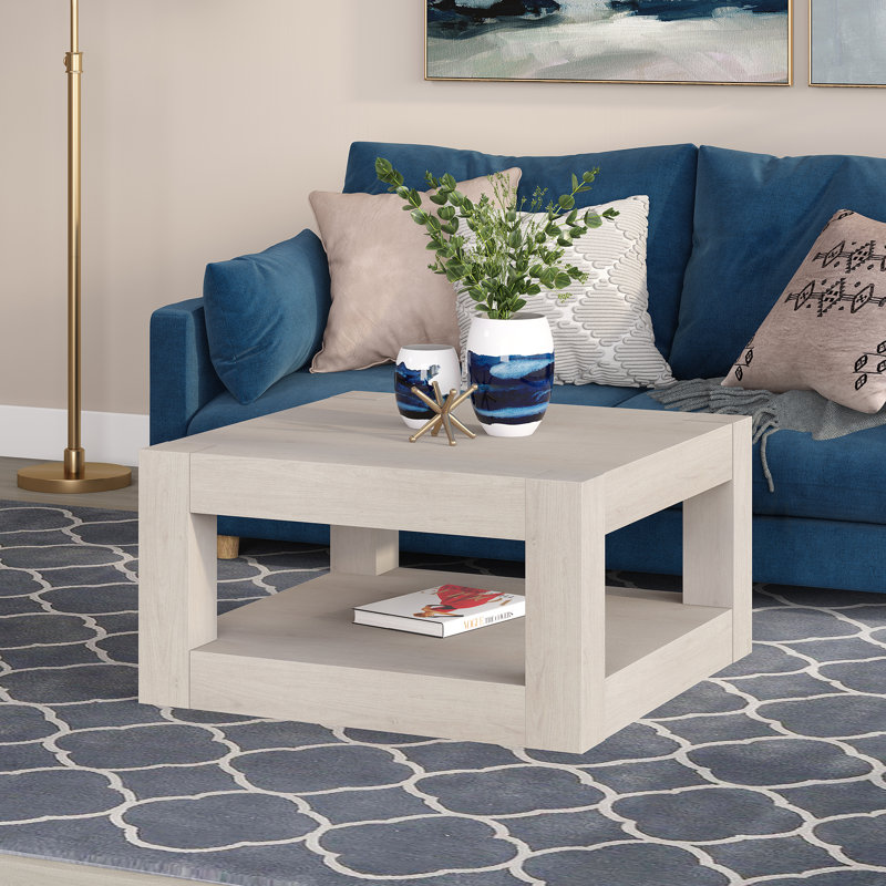 Ashantia Frame Coffee Table with Storage, Alder White