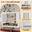 Armoire de salle de bain 35 pouces avec miroir, armoire à pharmacie murale avec tablette ouverte, armoire de rangement avec porte à miroir