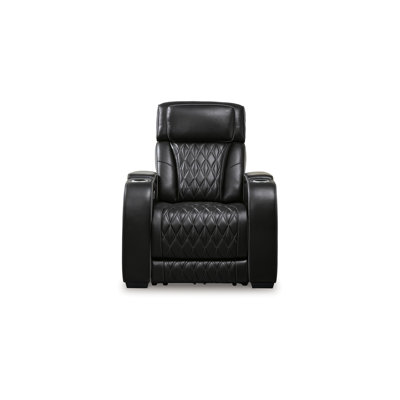 Boyington Black Dual Power Leather Recliner
