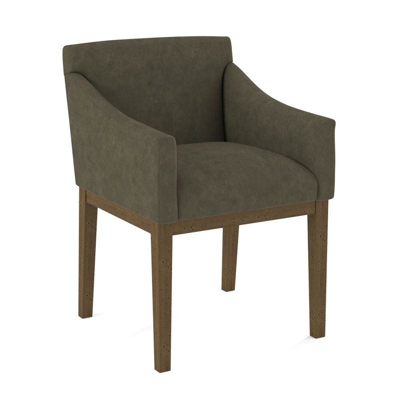 Upholstered Arm Chair, Applause Archway Gray, White