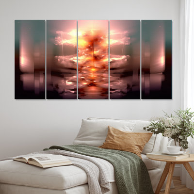 Ascencion Surrealistic Universe Rising Retro II - Minimalism Canvas Print - 5 Equal Panels