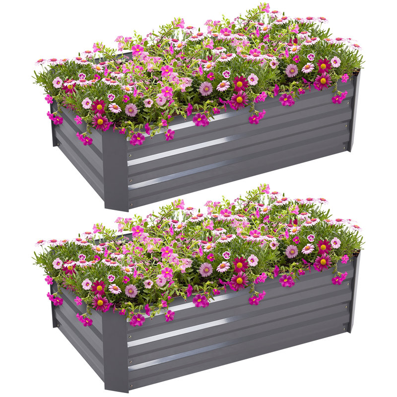 Metal Planter Box, 30cm H x 100cm W x 60cm D