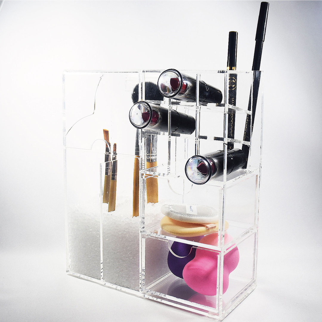 Acrylic 12 Compartment Makeup Organizer Rebrilliant
