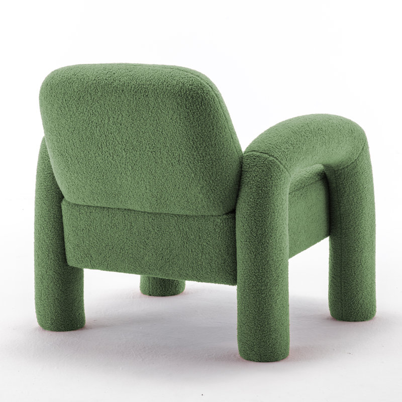 Upholstered Armchair, Green Polyester