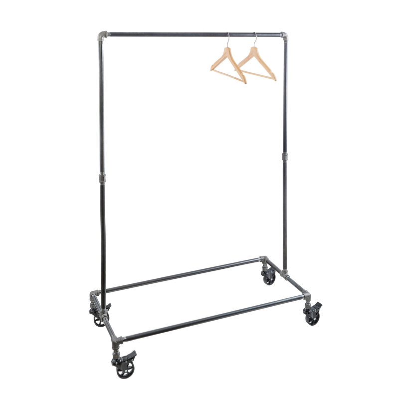Hayoon 39'' Metal Rolling Industrial Pipe Clothing Rack