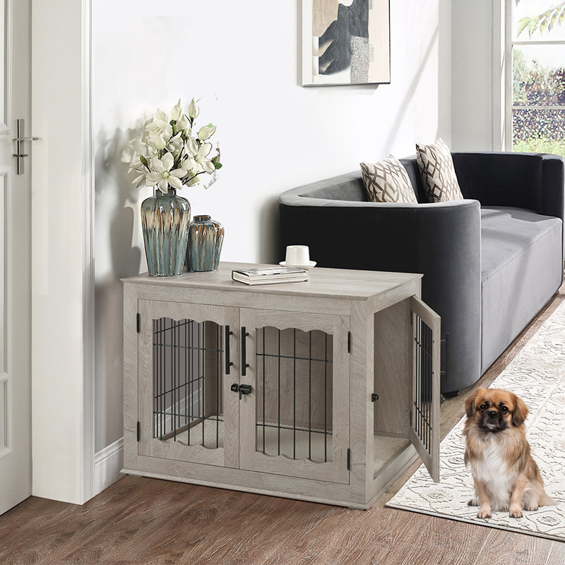 Audreena Furniture Style Crate with 2 Doors, Weathered Gray, Medium (26'' H x 32'' W x 23'' D)