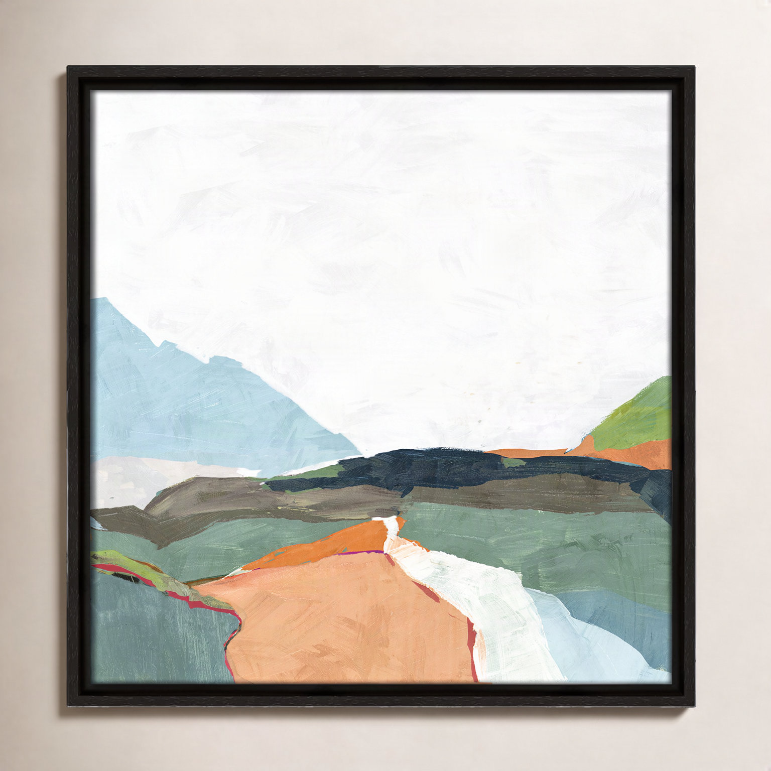 Addy "April Morning" Painting, 17.5" H x 17.5" W, Espresso
