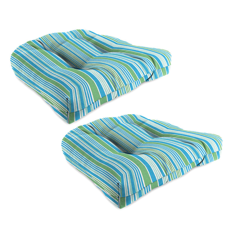 Contoured Outdoor Wicker Seat Cushion, Ripley Lemon