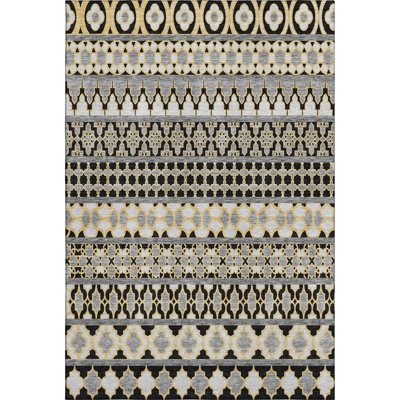 Premium Machine Washable Prisco Charcoal Rug